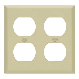 2-Gang Duplex Outlet Cover Plate Ivory