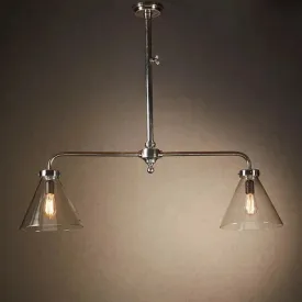 20th Century Industrial Two Arm Hanging Light