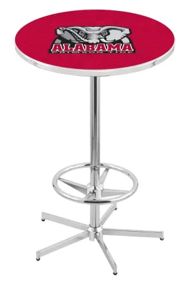 Alabama Crimson Tide Holland Bar Stool Co. Chrome Elephant Bar Pub Table