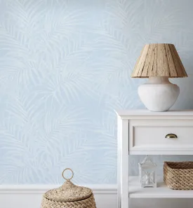 Alfresco Palm in Light Blue Wallpaper