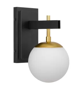 Allie 352B01BLSB 1-Light Vanity Light - Black/Satin Brass