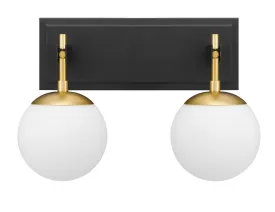 Allie 352B02BLSB 2-Light Vanity Light - Black/Satin Brass