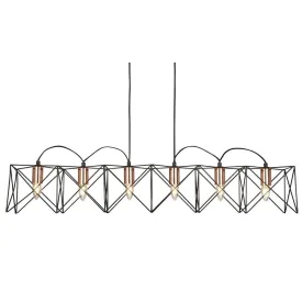 Anthea 6 Light Black Ceiling Pendant With Copper Detail