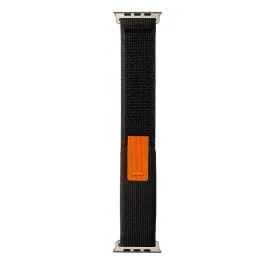 Apple Watch (38/40/SE/41MM) Velcro Stof Rem - Sort / Orange