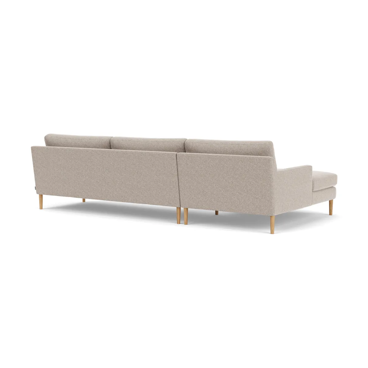 Astha Fabric Left Chaise Sofa (Oak, Stone)