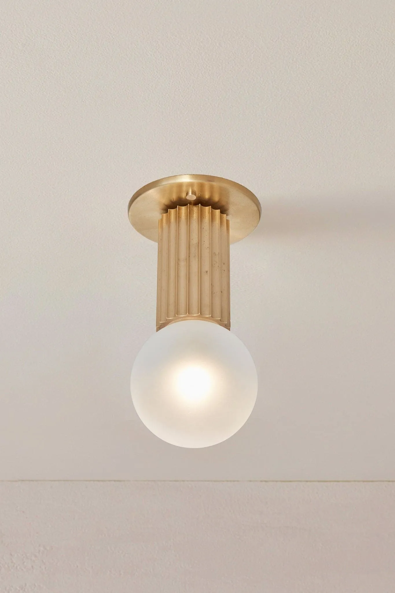 Attalos Ceiling Light, Slim Base in Brass