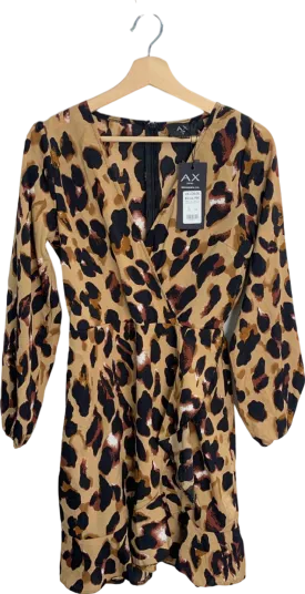 AX Paris Leopard Print Wrap Dress UK 10