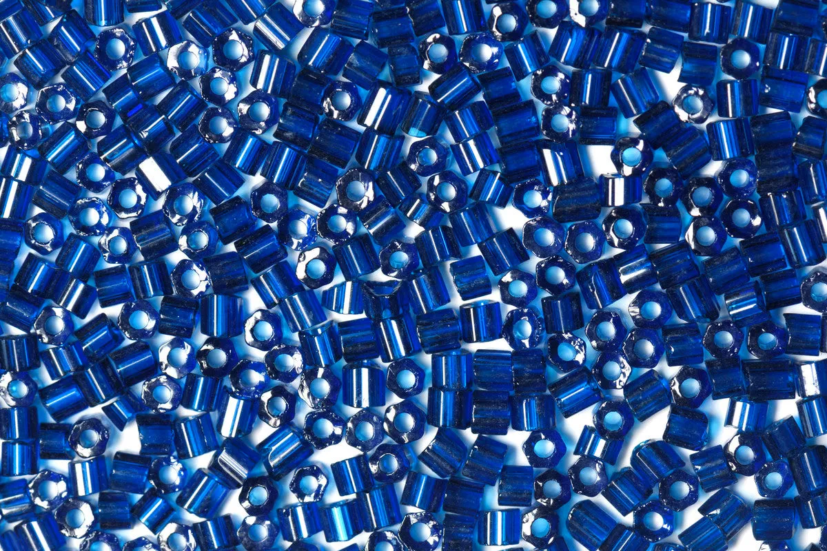 Azure Blue 2 Cut Transparent Preciosa Seeds Beads