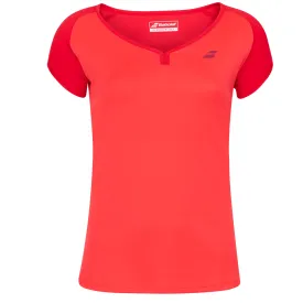 Babolat Play Cap Sleeve Girls Top - Tomato Red