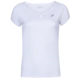 Babolat Play Cap Sleeve Girls Top - White/White