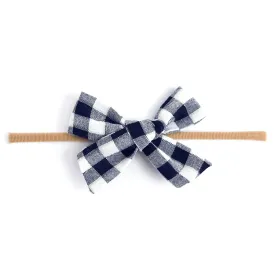 Baby Bow - Dark Navy Gingham