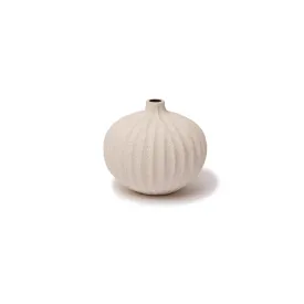 Bari Vase - Small in Sand White Light Deep Line