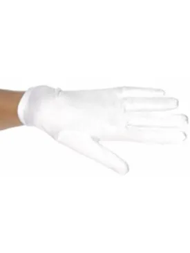 Child's White Polyester Costume Gloves