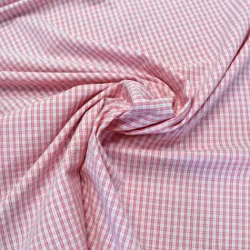 Cotton Dressmaking Seersucker Check - Pink