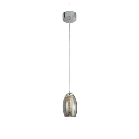 Cyclone 1 Light Ceiling Pendant - Smoked Glass Shade