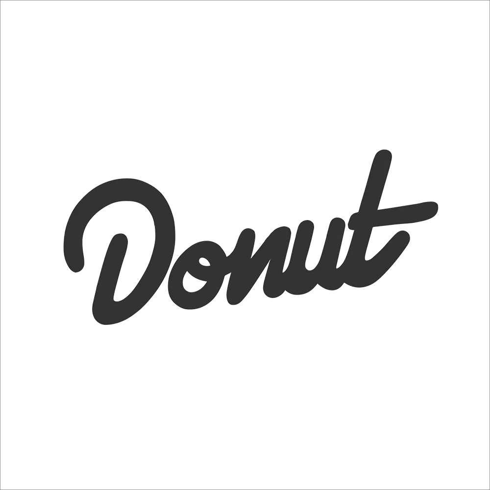 Donut Sticker - 6" - Black