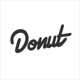 Donut Sticker - 6" - Black