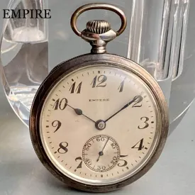 Empire Pocket Watch Antique Coin Silver 43mm Vintage