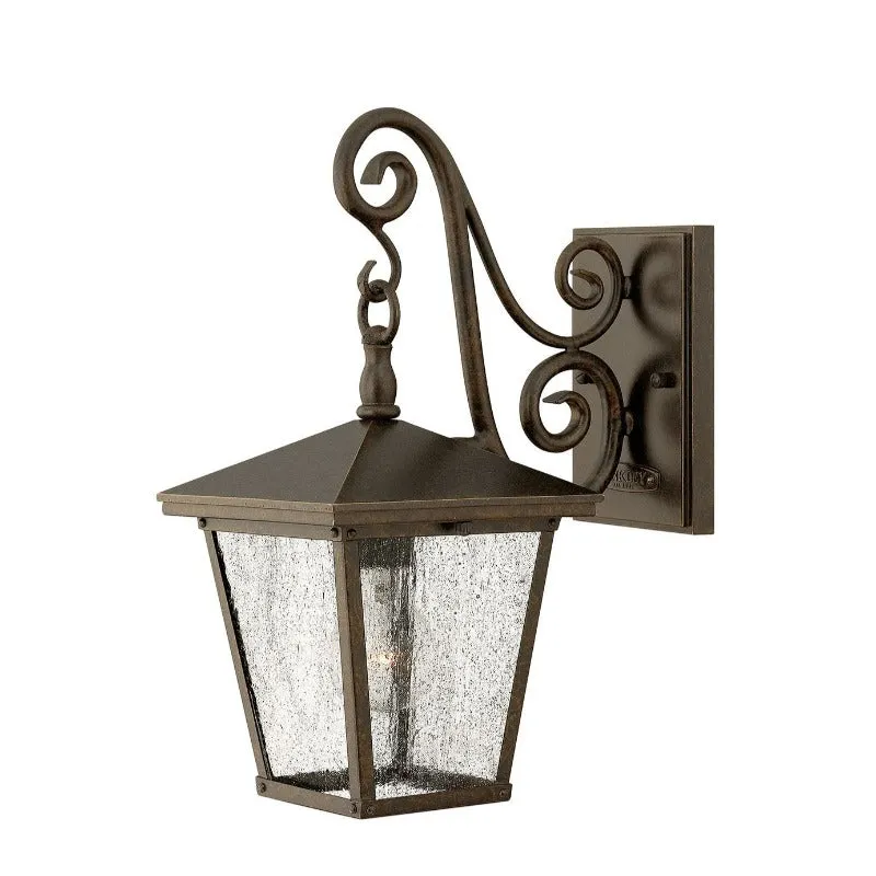 Exterior Bronze Scroll Arm Wall Light