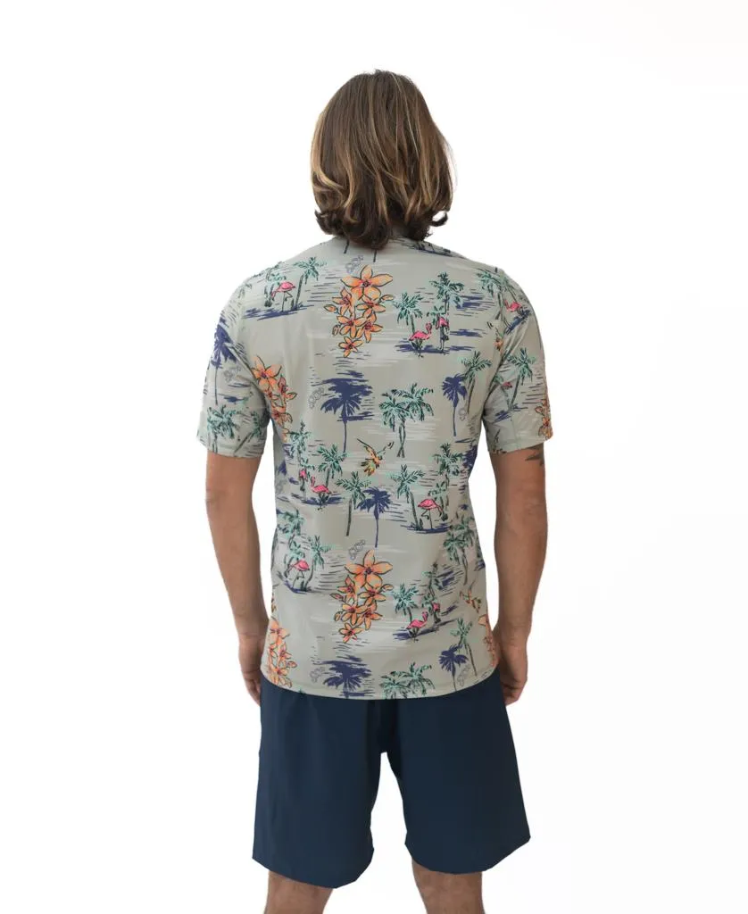 Flamingos S/S Rash Shirt | Sage