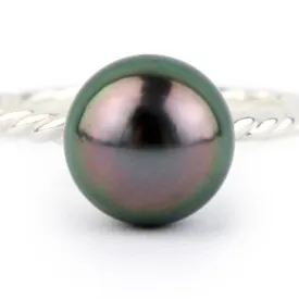 Flashy Plum Peacock Tahitian Pearl Ring