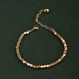 Gold Cube Chain Bracelet