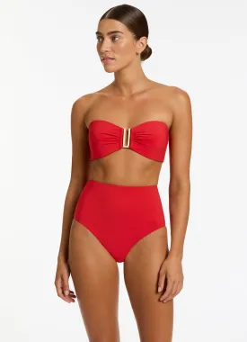 Jetset Bandeau Bikini Top - Rosso