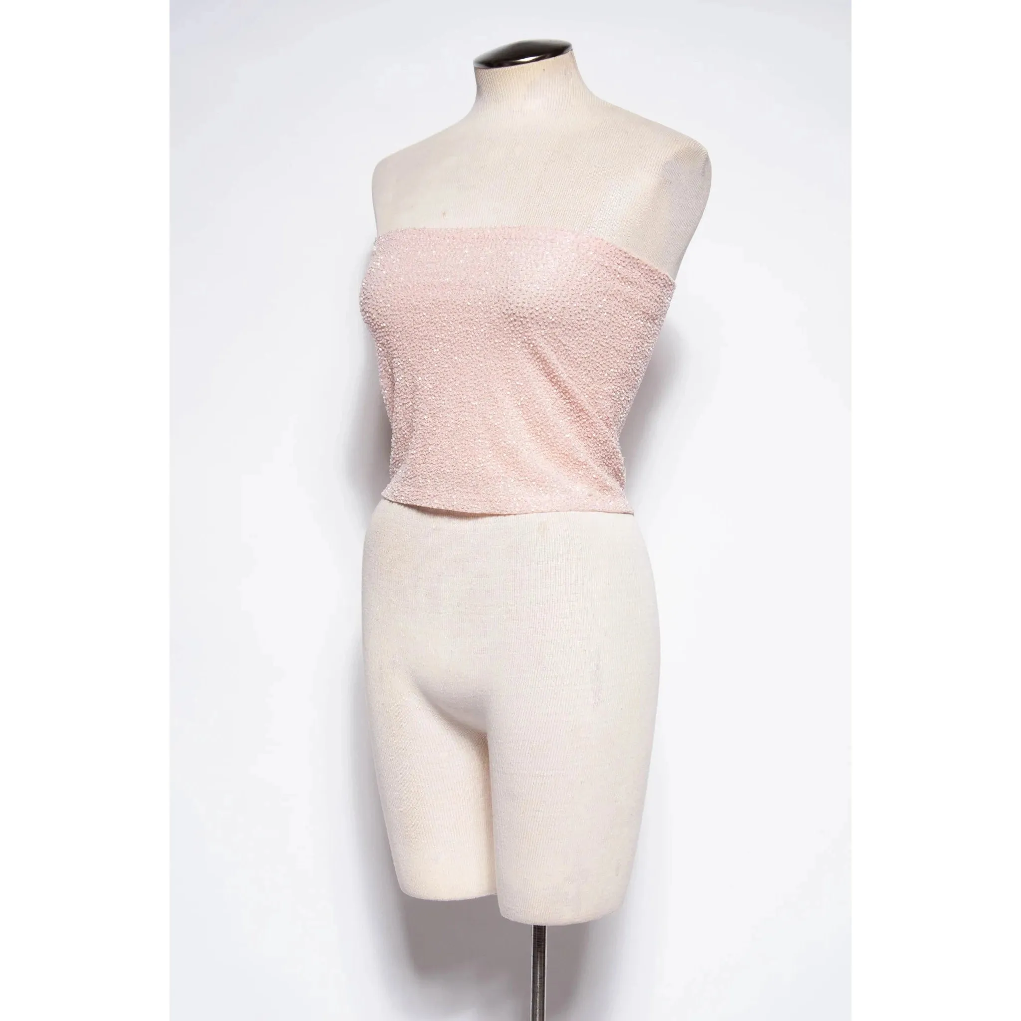 KRIZIA 90s/00 Pink Beaded Tube Top W Tags | S/M