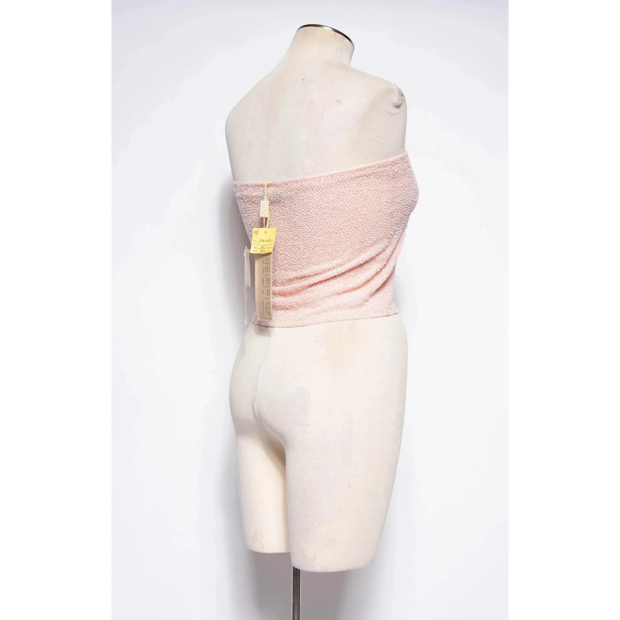 KRIZIA 90s/00 Pink Beaded Tube Top W Tags | S/M