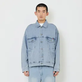 Men Oversized Denim Jacket - Light Blue - SM2408146A