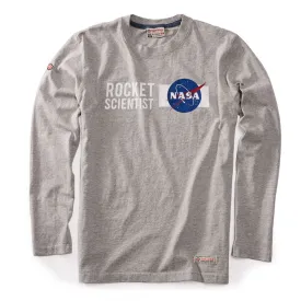 NASA Rocket Scientist Grey Long Sleeve Shirt