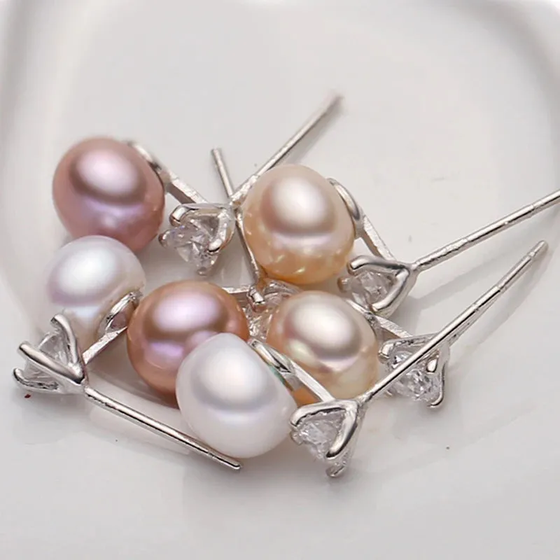 Natural Freshwater Pearl Earrings - Perfect for Brides, Weddings, and Bridesmaids