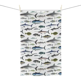 NE Fish White Soft Kitchen Towel