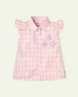 Pink Stars Diamante Top