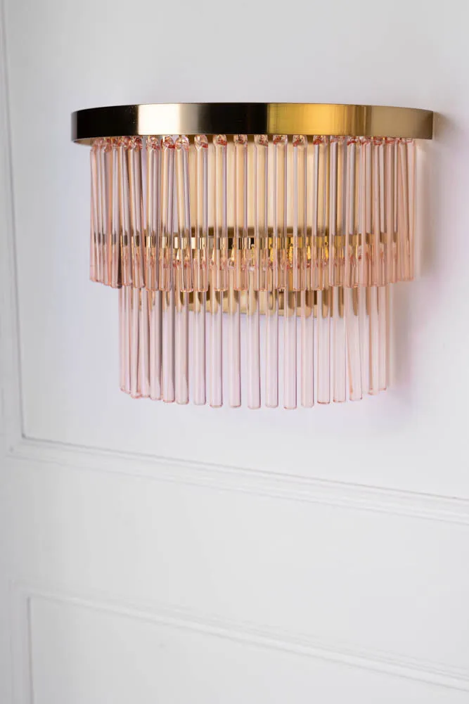 Pink Tiered Glass Wall Light