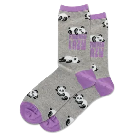 "Forever Lazy" Cotton Crew Socks by Hot Sox - Medium