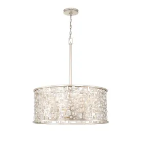 Ramsey 6 Light Pendant - Silver Leaf