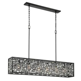 Ramsey II 6 Light Linear Chandelier - Black