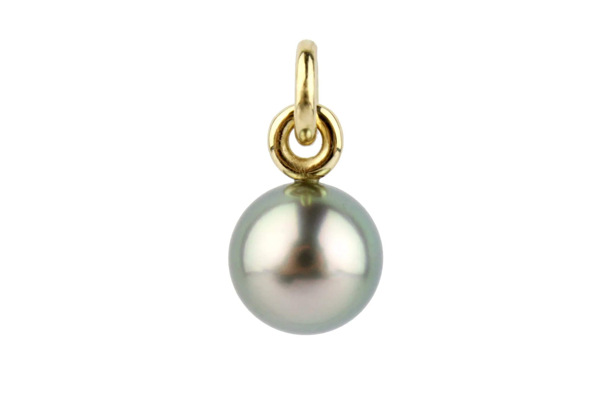 Silvery Green Peacock 11.5mm Tahitian Pearl Rava Pendant