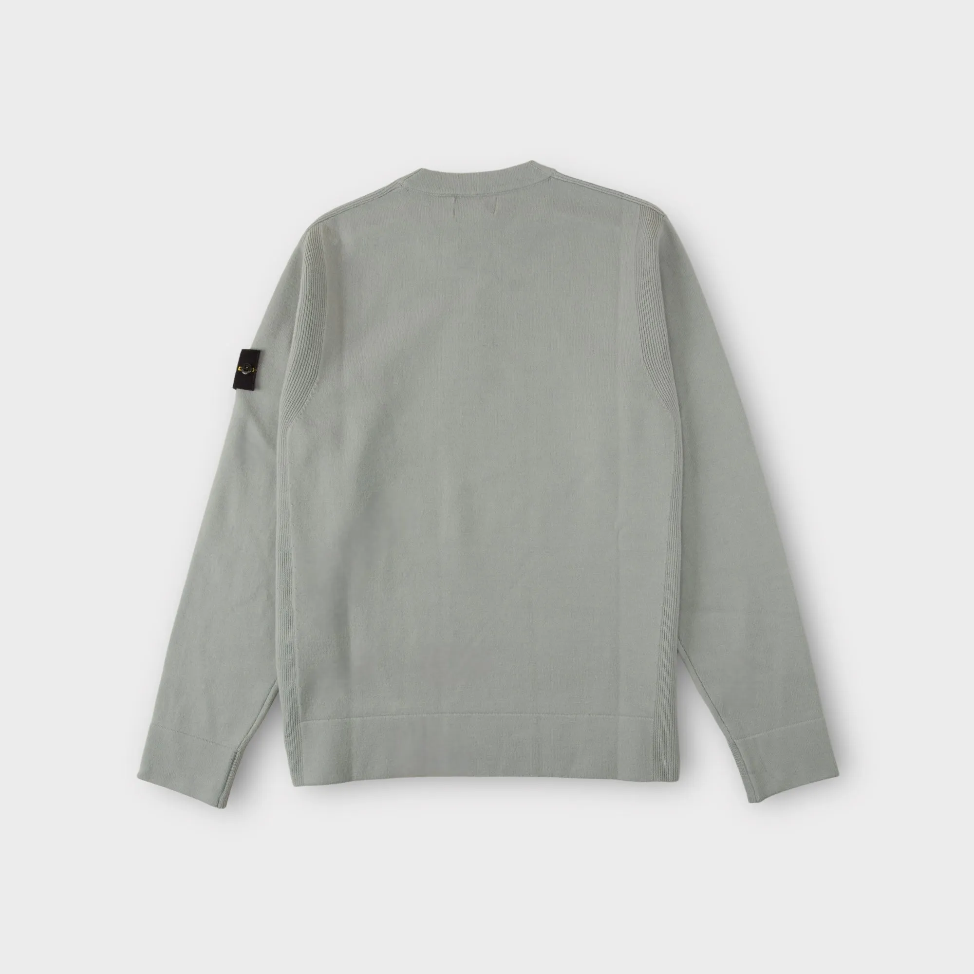 Stone Island 526A1 Uld Crewneck I Lys Grøn