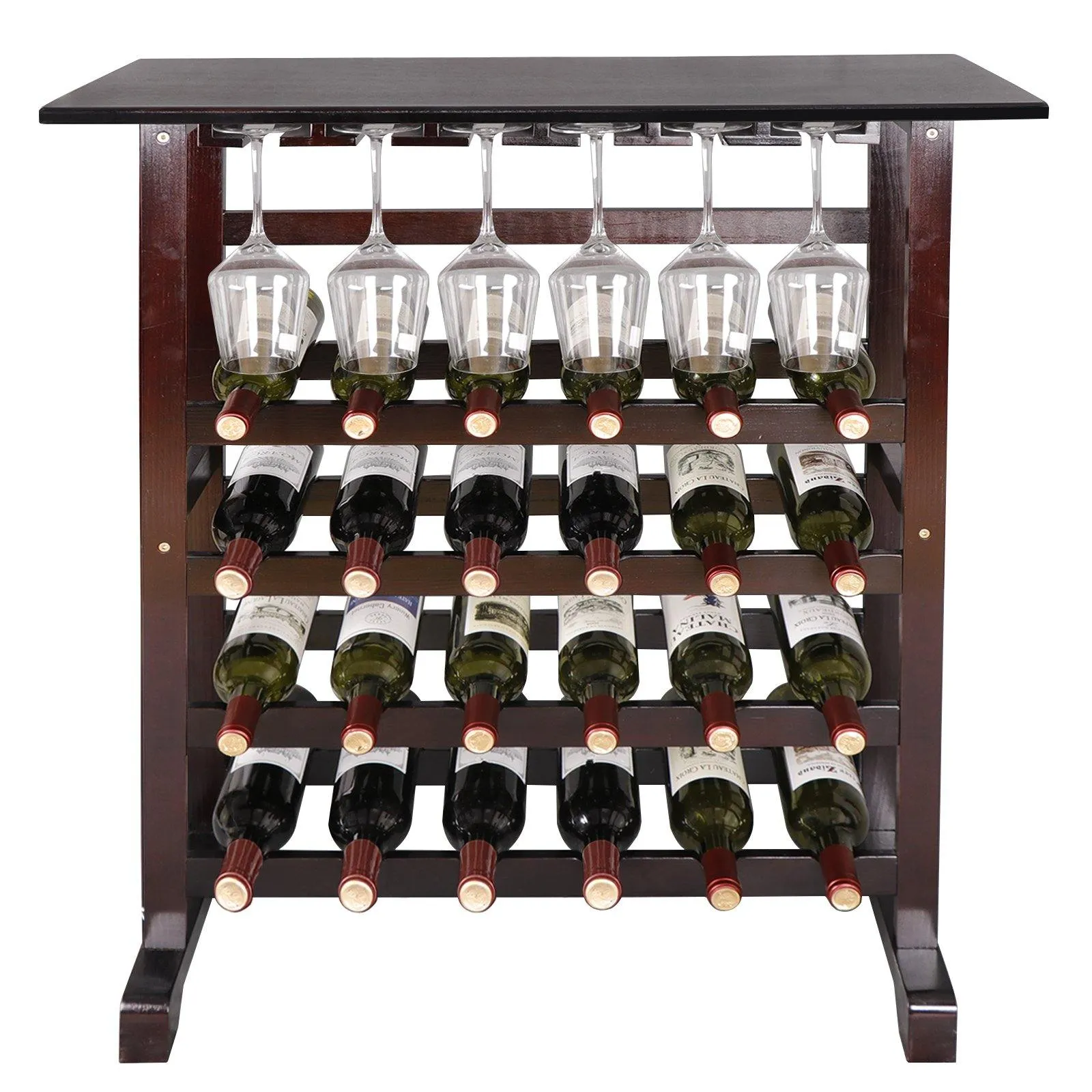 ZENY™ 24 Bottle Wood Wine Rack Wine Holder Freestanding Wine Storage