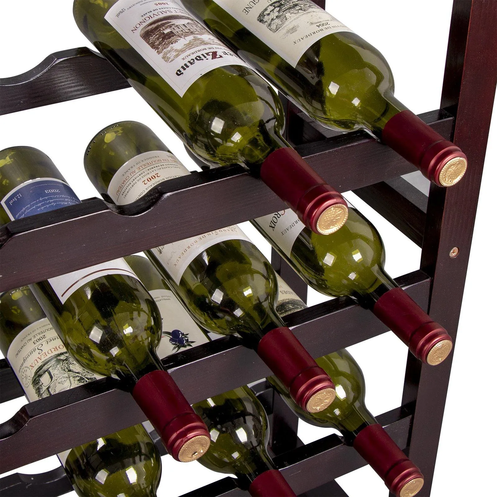 ZENY™ 24 Bottle Wood Wine Rack Wine Holder Freestanding Wine Storage