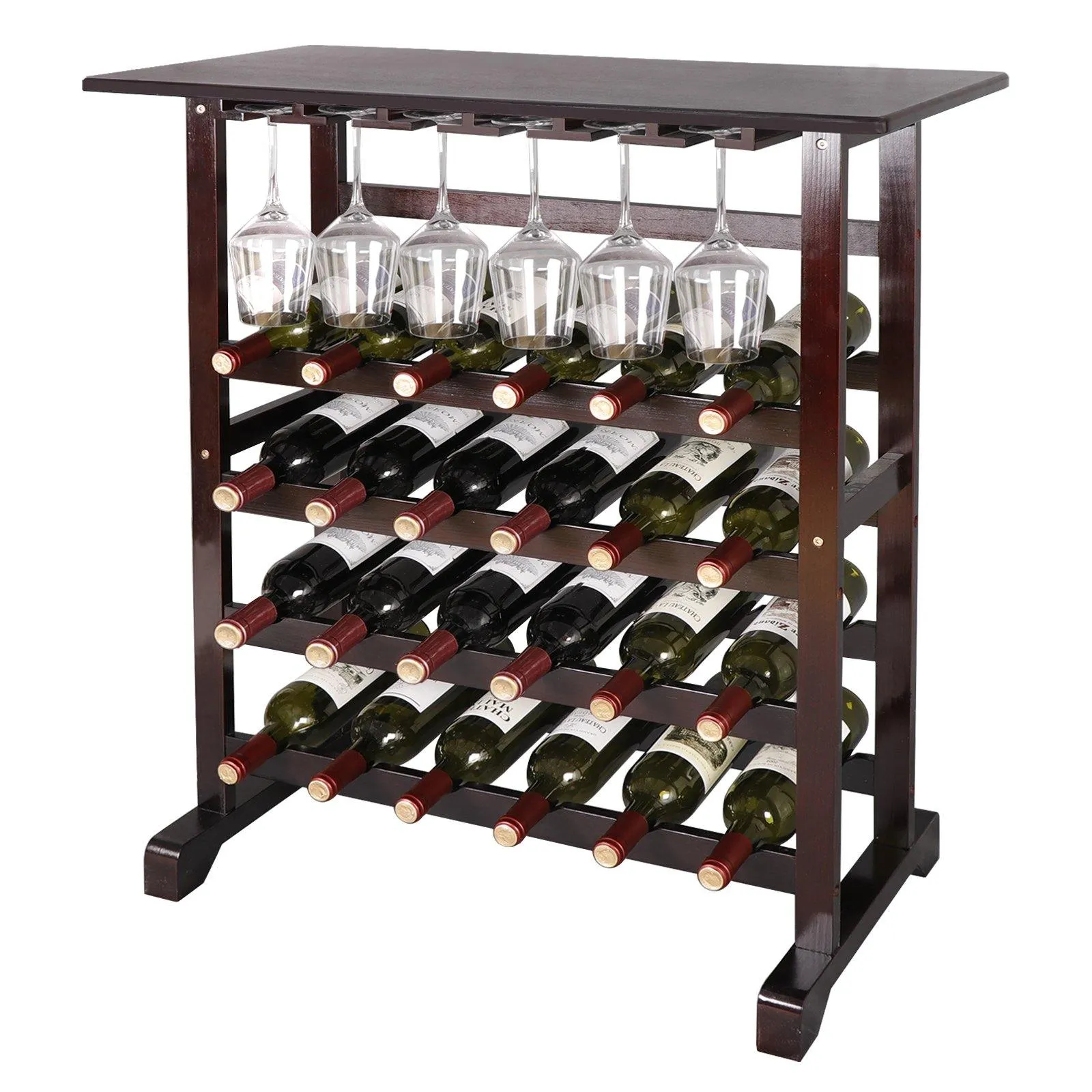 ZENY™ 24 Bottle Wood Wine Rack Wine Holder Freestanding Wine Storage